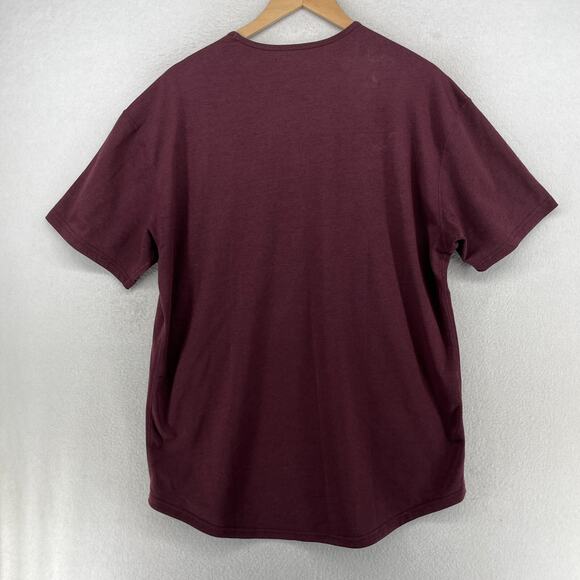 BYLT Shirt Mens XL Drop Cut Signature Premium Basics Gym Short Sleeve Maroon - Picture 2 of 13